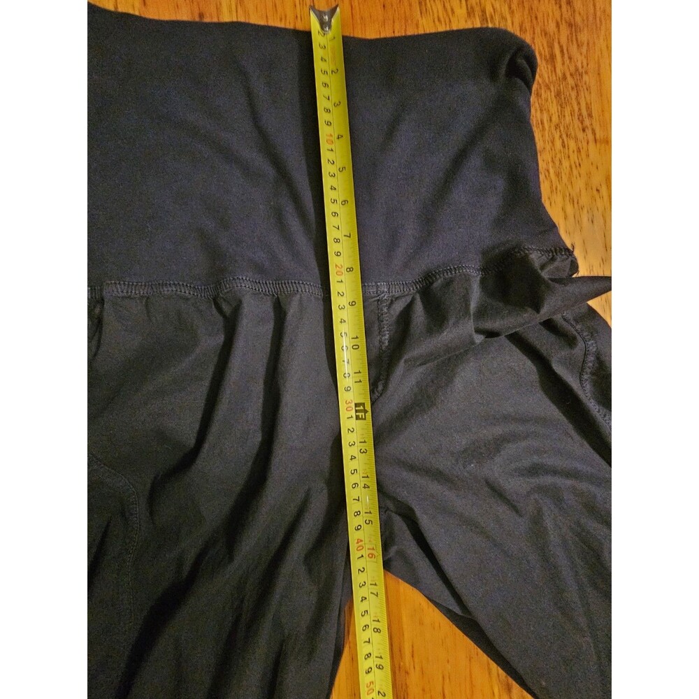 XCVI Vienne Stretch Poplin Wide Leg Flared Pants Foldover Jersey Waist M Black - Picture 7 of 10